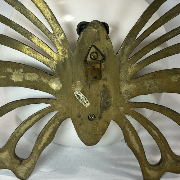 Vintage Solid Brass 22” MCM Butterfly Wall Hanging Decor - Picture 8 of 10